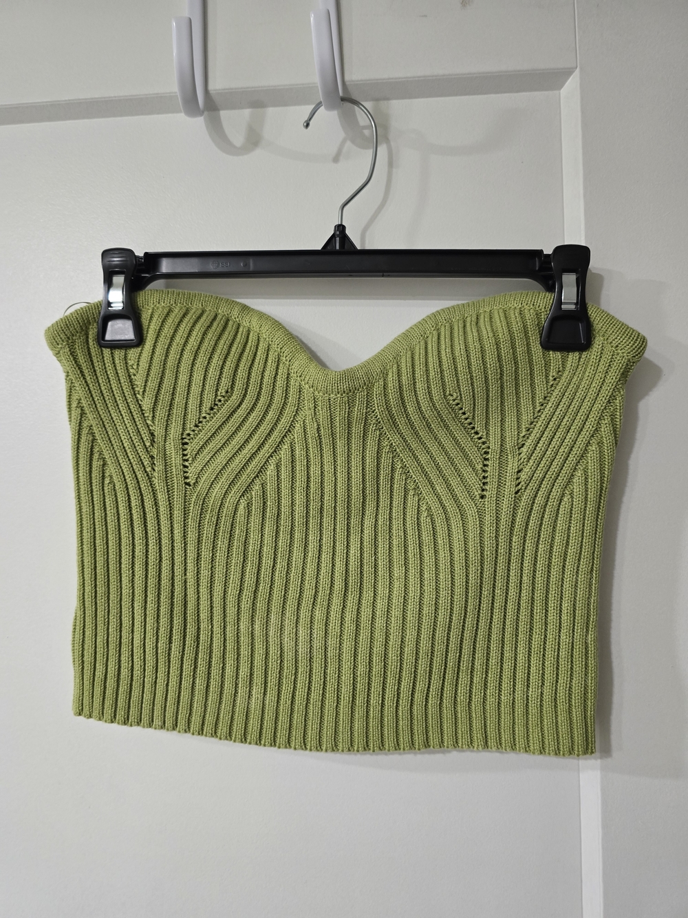 vestique Cotton Blend Ribbed Crop Top Size L
